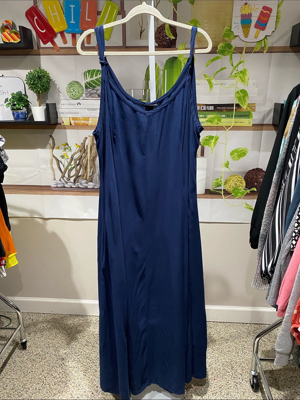 torrid Navy Slip Maxi Dress with Adjustable Straps size 3. Ptp is 25.